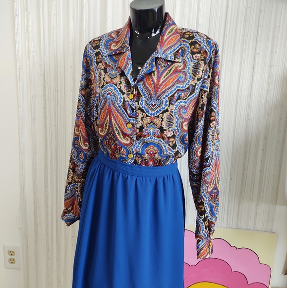 Vintage 80's Blue Skirt - Picture 4 of 7
